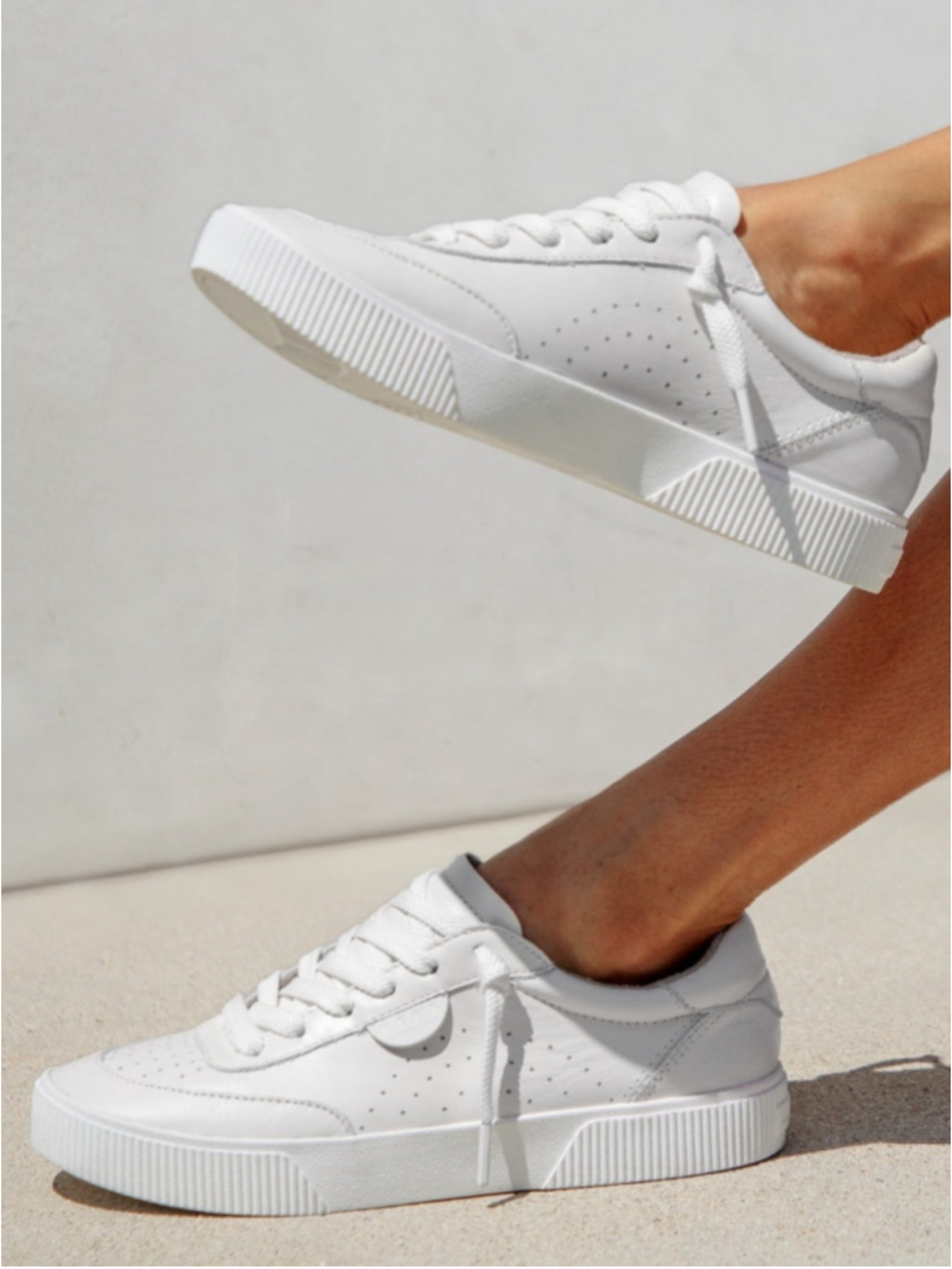 Reef Lay Day Seas White Leather Sneakers Women's Size 8 Lace Up Platform